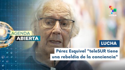 Ganador argentino del premio Nobel de la Paz entrega premio a teleSUR