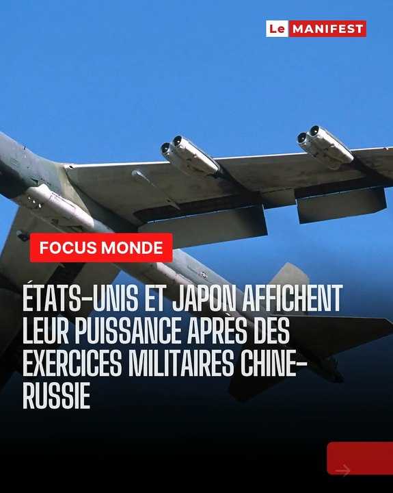 Le Manifest - 🚨US & Japon musclent le ton 💥✈️Bombardiers B-52 américains et chasseurs japonais F-35 ont survolé la mer du Japon pour répondre aux manœuvres Chine-Russie. Une démonstration de force qui souligne les tensions croissantes en Indo-Pacifique.