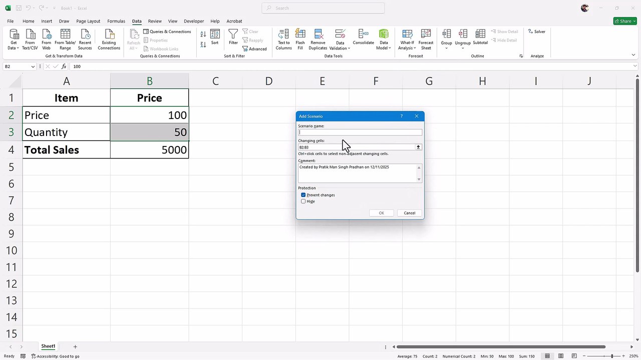 Microsoft Excel 76 Scenario Manager for What-If Analysis