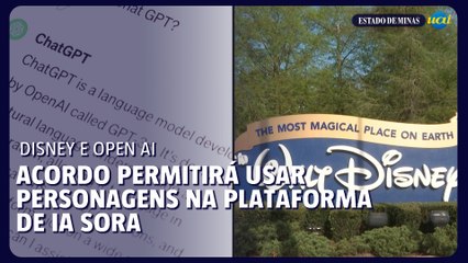 Acordo entre OpenAI e Disney permitirá usar seus personagens na plataforma de IA Sora