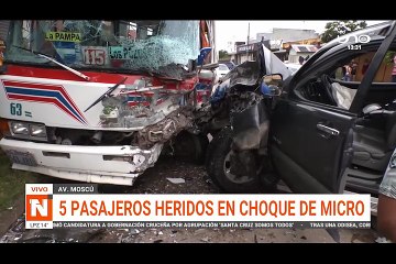 5 PASAJEROS HERIDOS EN CHOQUE DE MICRO