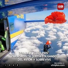 Un paracaidista en Australia quedó colgando a 15.000 pies cuando su paracaídas de reserva se enganchó en la cola del avión
