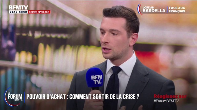 FORUM BFMTV - Vouloir avoir des responsabilités à la tête de notre pays, c'est aussi accepter de représenter des gens qui ne votent pas pour soi , affirme Jordan Bardella, président du RN