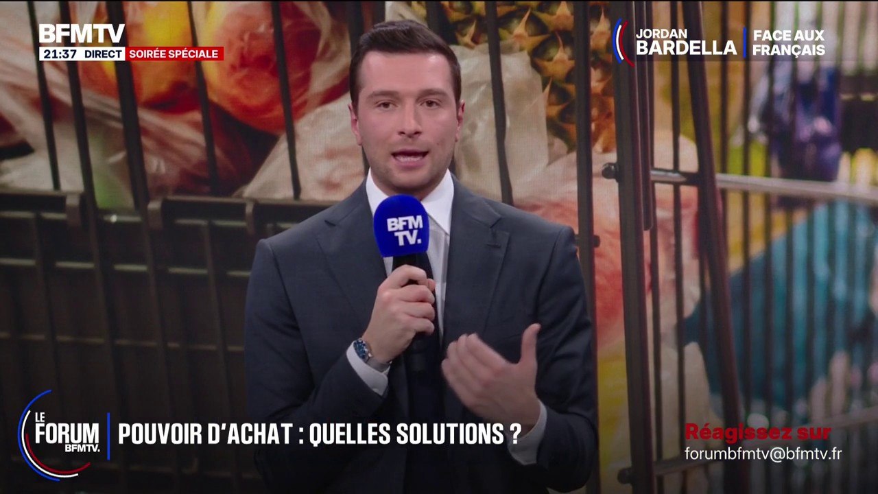 FORUM BFMTV - "Je pense que l'État doit sortir ses mains de la poche des Français", déclare Jordan Bardella, président du RN