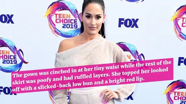 Nikki Bella Stuns In Incredibly Sexy Sheer Dress For Creative Arts Emmys With Artem Chigvintsev