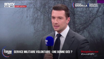FORUM BFMTV  - Jordan Bardella favorable "à un rétablissement d'un service national" d'abord "volontaire puis obligatoire"