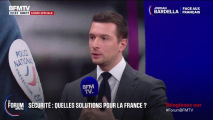 FORUM BFMTV - Jordan Bardella déclare que "la France est aujourd'hui le pays le plus laxiste d'Europe avec "l'insécurité et la délinquance"
