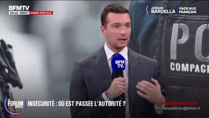 FORUM BFMTV - "Pour le terrorisme, pour la très grande délinquance, pour la pédocriminalité, je considère qu'après jugement, vous devriez entrer en prison sans la possibilité d'en sortir", déclare Jordan Bardella