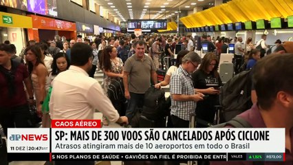 Mais de 300 voos são cancelados nos aeroportos de SP devido aos ventos do ciclone extratropical