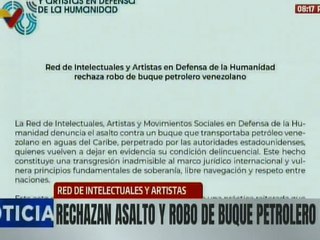 Red de Intelectuales y Artistas rechazan el robo del buque con petróleo venezolano