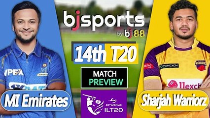 ILT20 2025-26 | MI Emirates vs Sharjah Warriorz 14th T20 Match Preview |