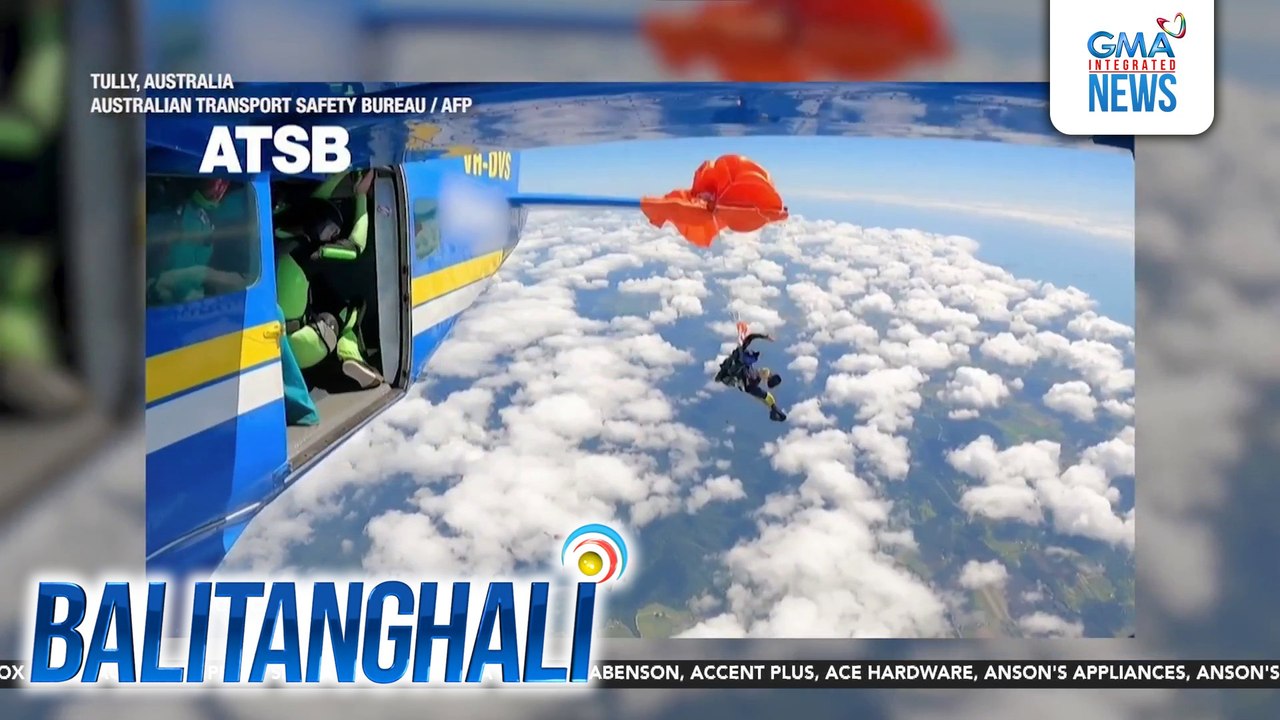 Skydiver, sumabit sa buntot ng eroplano matapos aksidenteng ma-deploy ang kaniyang parachute sa skydiving activity | Balitanghali