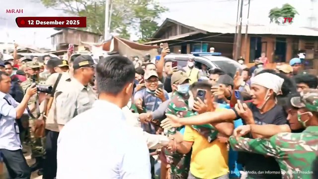 Detik-detik Presiden Tiba di Aceh Tamiang Didampingi Gubernur Mualem