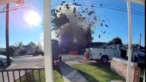 Momento en el que una casa salta por los aires por una explosión de gas