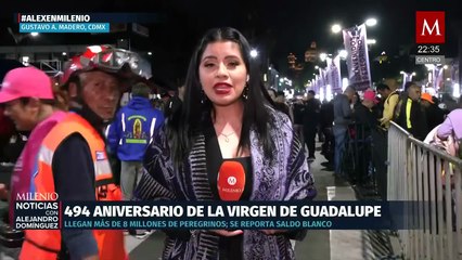 Miles de peregrinos llegan a la Basílica de Guadalupe en el 494 aniversario