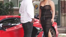 Gold Digger prank. Black dress girl