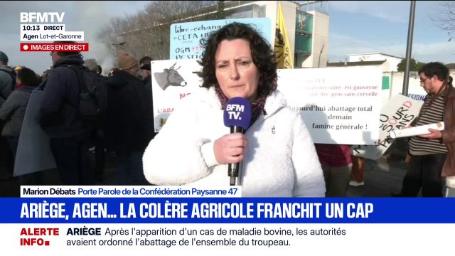 Dermatose bovine: La colère elle est bien là, et elle va durer assure Marion Débats, porte parole de la Confédération Paysanne 47