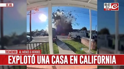 Fuga de gas provoca tremenda explosión en una casa: Mirá el video