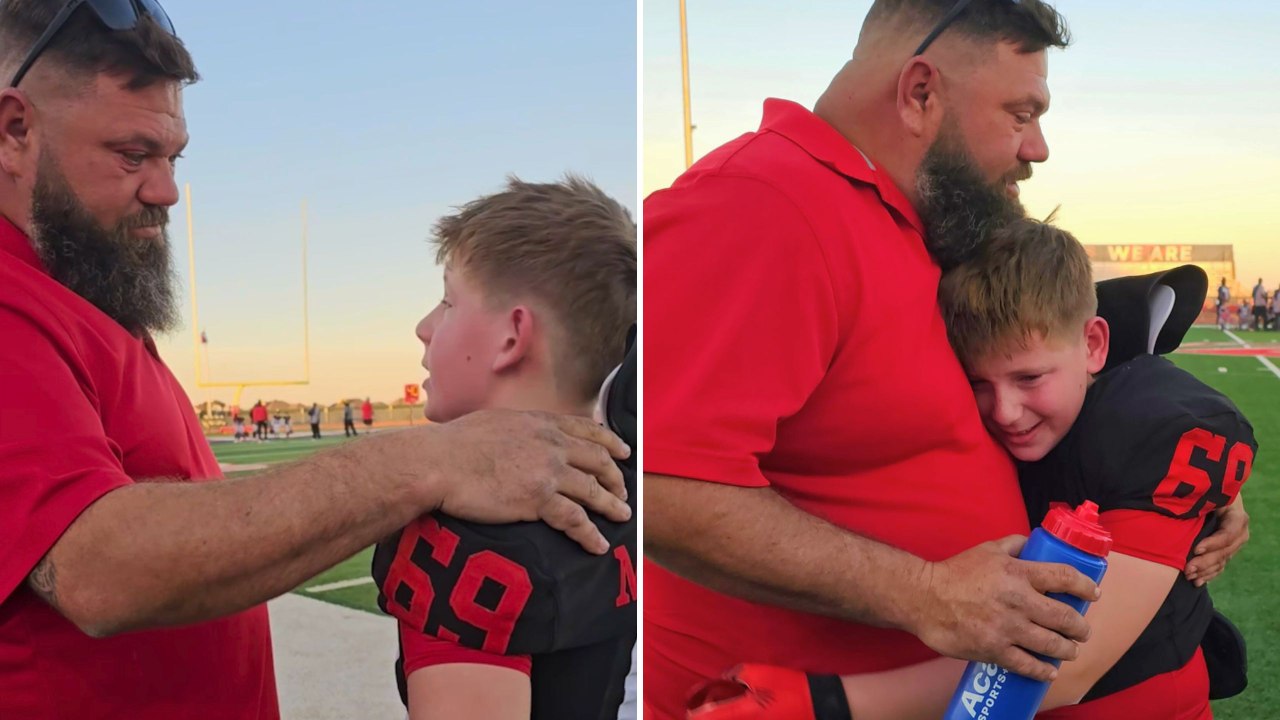Youth Football Player Who Wore Stepdad's Name On Jersey Gets Surprise Adoption Request After Final Game | Happily TV