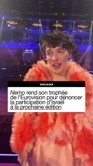 Nemo, gagnant·e de l’Eurovision en 2024, a décidé de rendre son trophée afin de contester la participation d’Israël au concours en 2026.