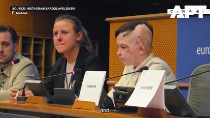Une interprète du Parlement européen fond en larmes, alors qu'elle traduisait le récit poignant de Roman Oleksiv, un garçon ukrainien de 11 ans blessé lors d'une frappe de missile