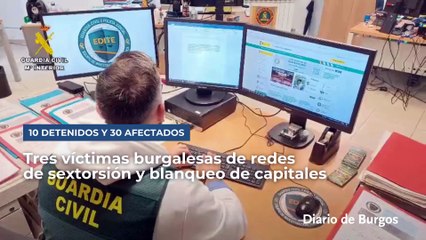 Tres víctimas en Burgos de varias redes de sextorsión y blanqueo de capitales desarticuladas por la Guardia Civil