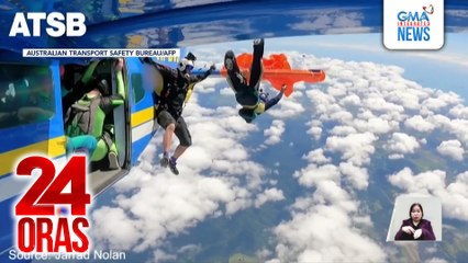 Reserved parachute ng skydiver, sumabit sa pakpak ng eroplano | 24 Oras