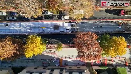 Tramvia Libertà-Bagno a Ripoli, l'avanzamento dei lavori a dicembre 2025 ripreso dal drone
