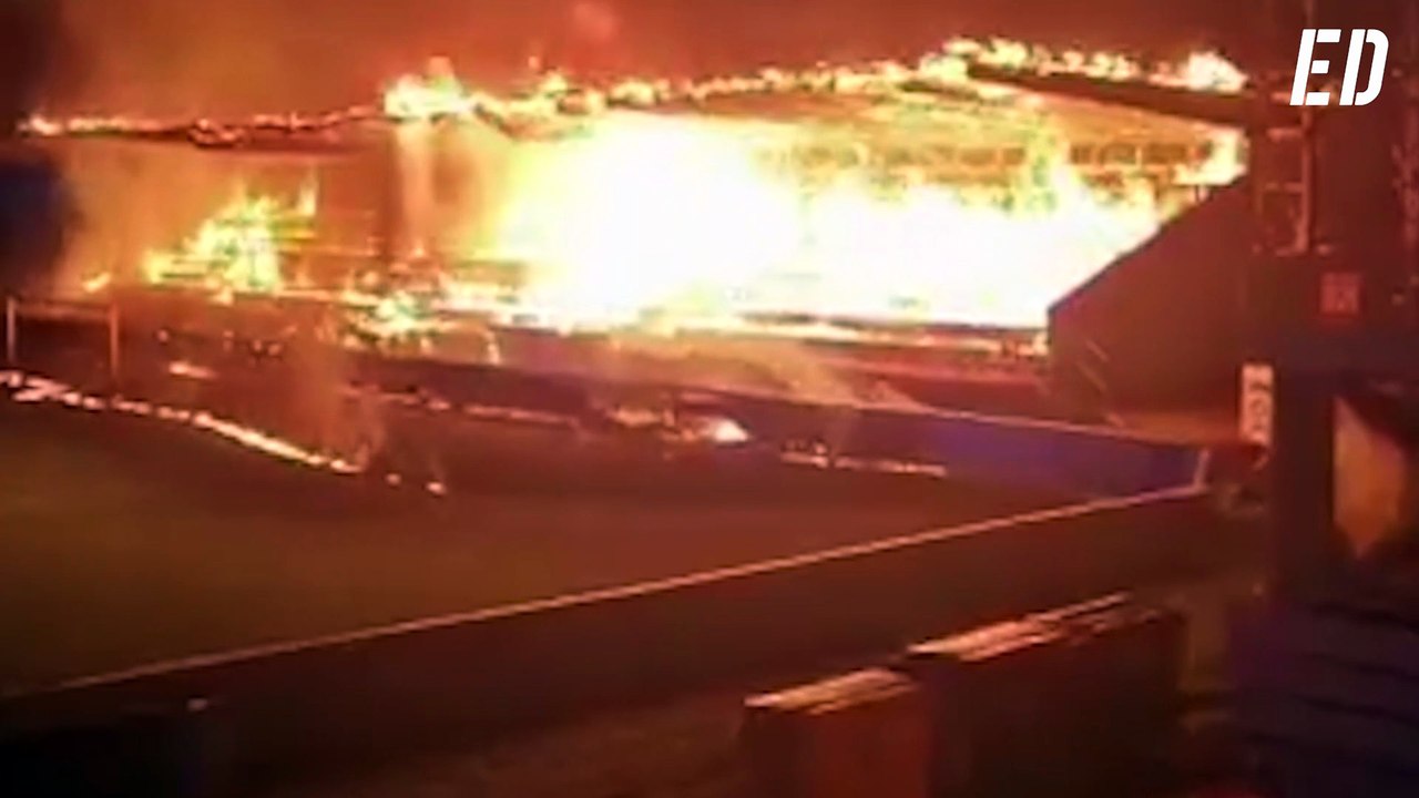 Un equipo de Finlandia desciende a Segunda y sus aficionados le meten fuego al estadio
