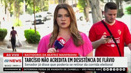 Tarcísio aposta que Flávio Bolsonaro manterá candidatura até o fim