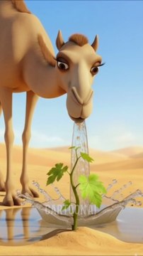 A Camel Saved the Grapes 🍇 tree from Drying Out by Water it 😭#ai #save #water #viral video