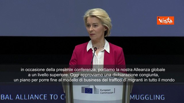 Von der Leyen all'Alleanza Globale contro traffico migranti: Aprire rotte legali