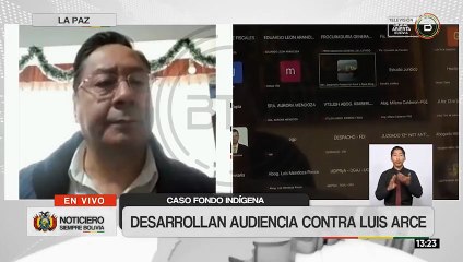 Caso Fondo Indígena: Continúa en desarrollo la audiencia virtual de Luis Arce