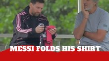 Messi's trick to fold his shirt faster than anybody