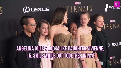 Angelina Jolie & Lookalike Daughter Vivienne, 15, Smile While Out Together in NYC