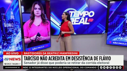 Tarcísio de Freitas admite que não acredita em desistência de Flávio Bolsonaro  | TEMPO REAL