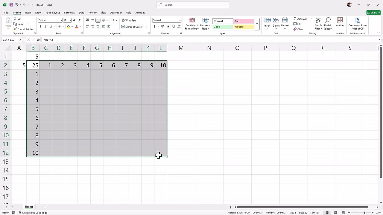 Microsoft Excel 77 Data Tables