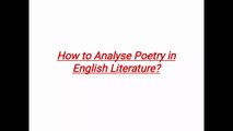 How to Analyse English Literature Poetry | Step-by-Step Guide for Students & Beginners.
