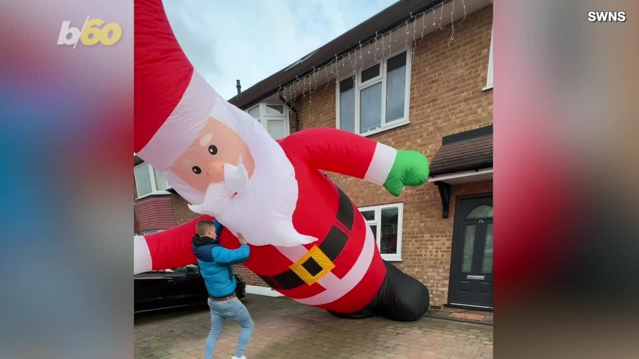 Man Gets Giant 20-Foot Santa Instead of the 4-Foot Inflatable He Ordered
