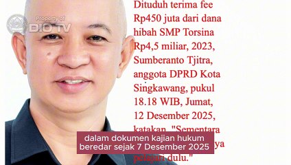 Sumberanto Tjitra, Anggota DPRD Kota Singkawang di Provinsi Kalimantan Barat, No Coment Disebut terima Fee Rp450 Juta Hibah SMP Torsina kumulatif Rp4,5 miliar dalam tahun anggaran 2023