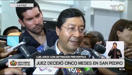 Justicia determina detención preventiva para Luis Arce por cinco meses en el penal San Pedro