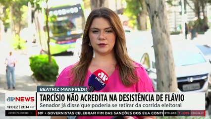 Tarcísio de Freitas descarta a possibilidade de Flávio desistir da corrida eleitoral