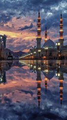 Beautiful view of roza e rasool after heavy rain in madina. _Islamic Videos