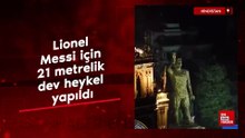 Hindistan'da Lionel Messi için 21 metrelik dev heykel yapıldı