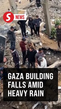 Gaza building collapses after heavy rain, residents missing