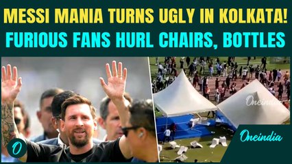 Lionel Messi’s Kolkata Event Chaos SHOCKING VIDEO: Angry Fans Throw Seats, Empty Bottles On To Pitch