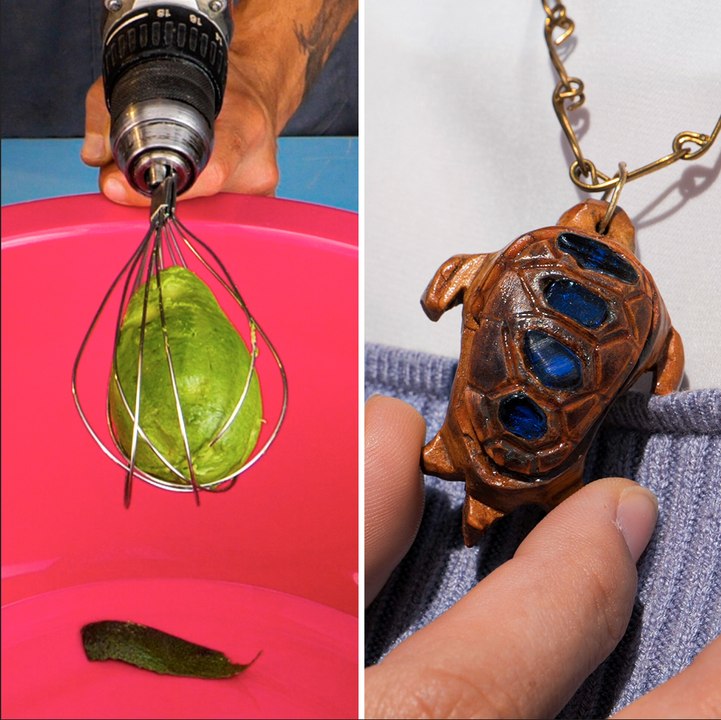 Pendant crafted from an avocado seed and broken glass 🐢✨ #diy #natural #accessory #fyp #pendant