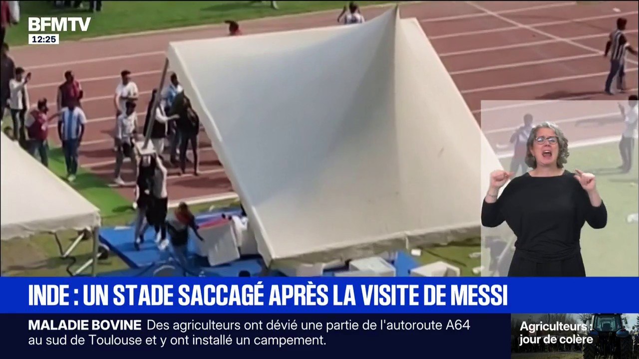 Sifflets, sièges jetés sur la pelouse: un stade saccagé en Inde après la visite de Messi