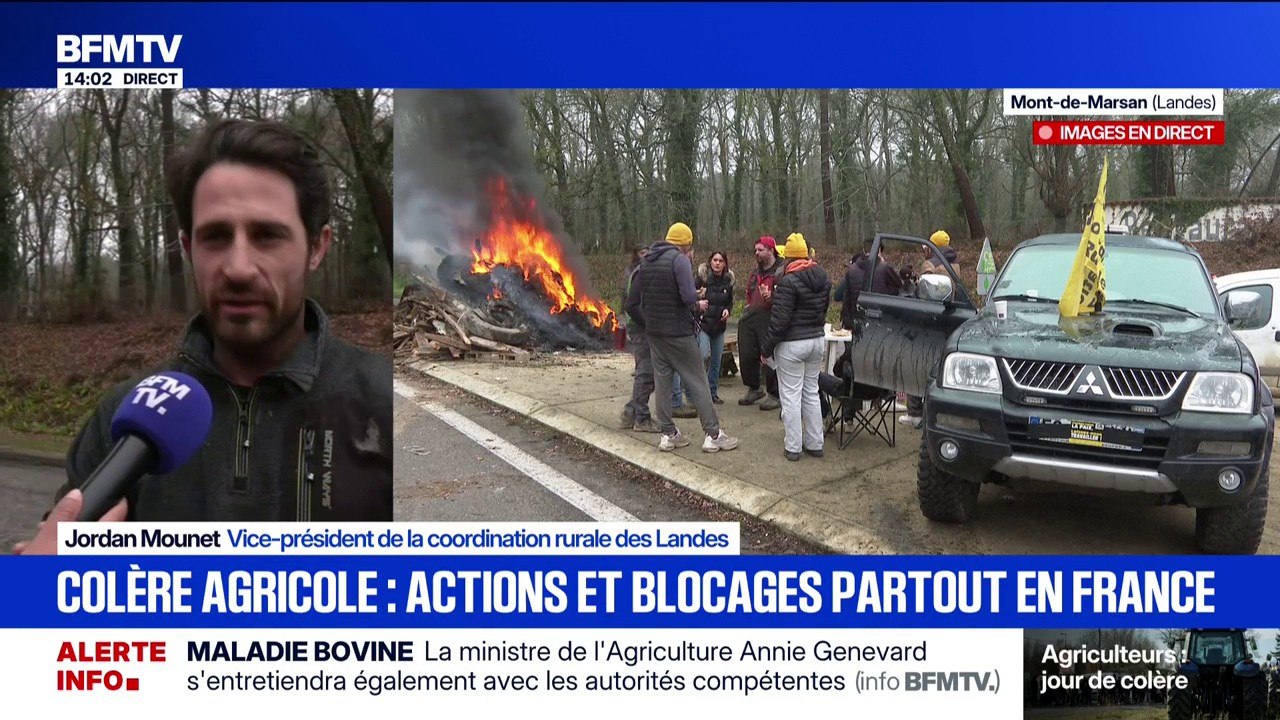 "Ils peuvent commencer à trembler parce que là ça va bouger": la colère de Jordan Mounet, vice-président de la coordination rurale des Landes