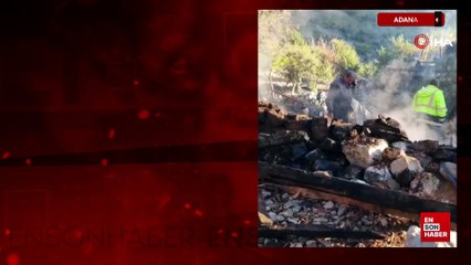 Adana'da yangında evi küle dönen yaşlı kadının cenazesine ulaşıldı